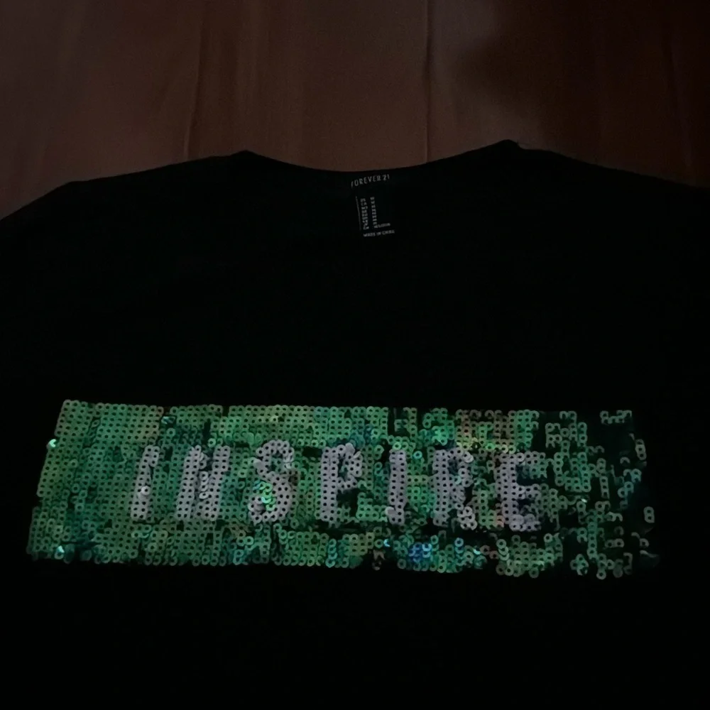 Forever 21 inspire sequence tee short sleeve t-shirt in black size M - Picture 3 of 5